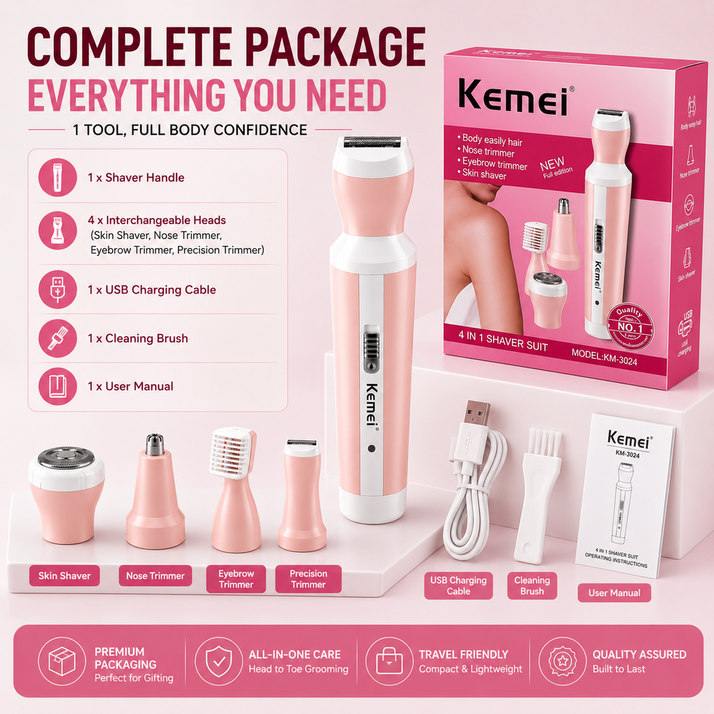 Professional Kemei 4-in-1 Women's Grooming Trimmer